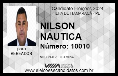 Candidato NILSON NAUTICA 2024 - ILHA DE ITAMARACÁ - Eleições