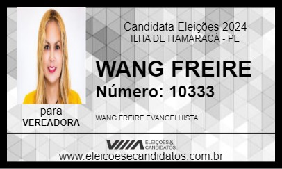 Candidato WANG FREIRE 2024 - ILHA DE ITAMARACÁ - Eleições