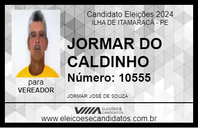 Candidato JORMAR DO CALDINHO 2024 - ILHA DE ITAMARACÁ - Eleições