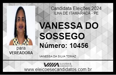 Candidato VANESSA  DO SOSSEGO  2024 - ILHA DE ITAMARACÁ - Eleições