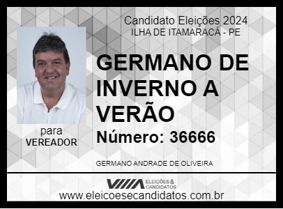 Candidato GERMANO 2024 - ILHA DE ITAMARACÁ - Eleições