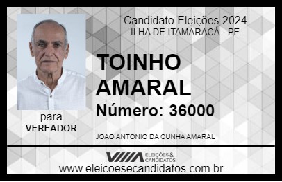 Candidato TOINHO AMARAL 2024 - ILHA DE ITAMARACÁ - Eleições