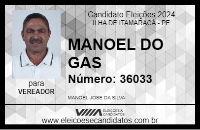 Candidato MANOEL DO GAS 2024 - ILHA DE ITAMARACÁ - Eleições