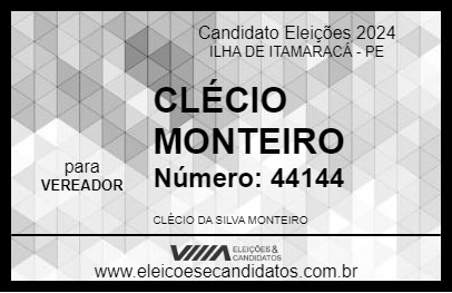 Candidato CLÉCIO MONTEIRO 2024 - ILHA DE ITAMARACÁ - Eleições