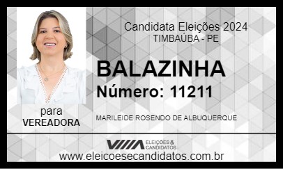 Candidato BALAZINHA 2024 - TIMBAÚBA - Eleições