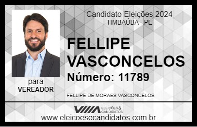 Candidato FELLIPE VASCONCELOS 2024 - TIMBAÚBA - Eleições