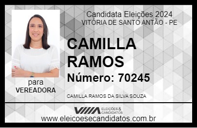 Candidato CAMILLA RAMOS  2024 - VITÓRIA DE SANTO ANTÃO - Eleições