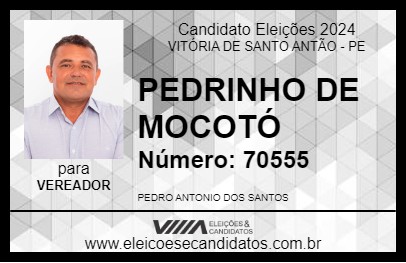 Candidato PEDRINHO DE MOCOTÓ 2024 - VITÓRIA DE SANTO ANTÃO - Eleições