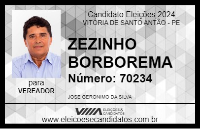 Candidato ZEZINHO BORBOREMA  2024 - VITÓRIA DE SANTO ANTÃO - Eleições