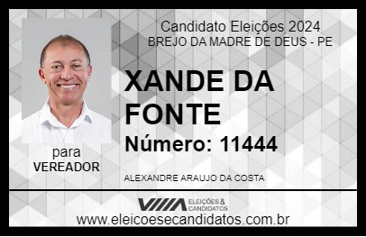 Candidato XANDE DA FONTE 2024 - BREJO DA MADRE DE DEUS - Eleições