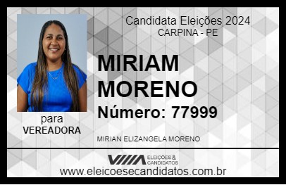 Candidato MIRIAM MORENO 2024 - CARPINA - Eleições