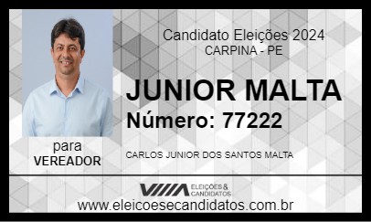 Candidato JUNIOR MALTA 2024 - CARPINA - Eleições