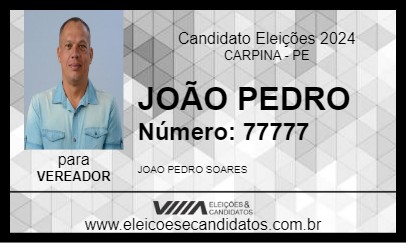 Candidato JOÃO PEDRO GUARDA 2024 - CARPINA - Eleições