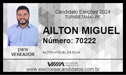 Candidato AILTON MIGUEL 2024 - TUPARETAMA - Eleições