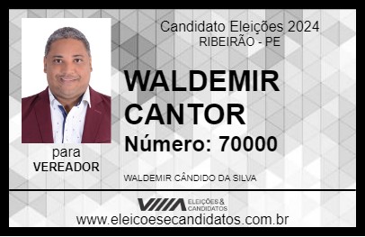 Candidato WALDEMIR CANTOR 2024 - RIBEIRÃO - Eleições