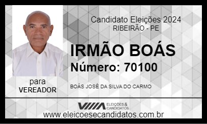 Candidato IRMÃO BOÁS 2024 - RIBEIRÃO - Eleições