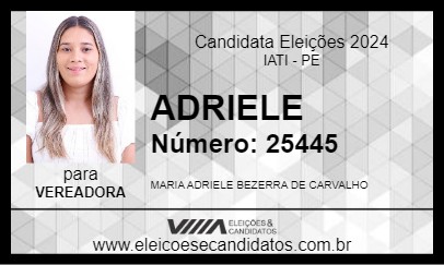 Candidato ADRIELE 2024 - IATI - Eleições