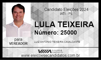 Candidato LULA TEIXEIRA 2024 - IATI - Eleições