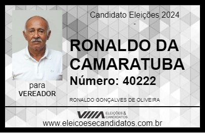 Candidato RONALDO DA CAMARATUBA 2024 - SALOÁ - Eleições