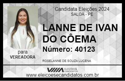 Candidato LANNE DE IVAN DO CÔEMA 2024 - SALOÁ - Eleições