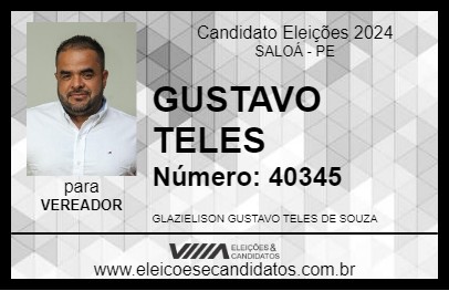 Candidato GUSTAVO TELES 2024 - SALOÁ - Eleições