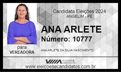 Candidato ANA ARLETE 2024 - ANGELIM - Eleições