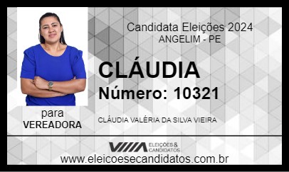 Candidato CLÁUDIA 2024 - ANGELIM - Eleições