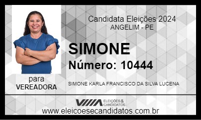 Candidato SIMONE 2024 - ANGELIM - Eleições