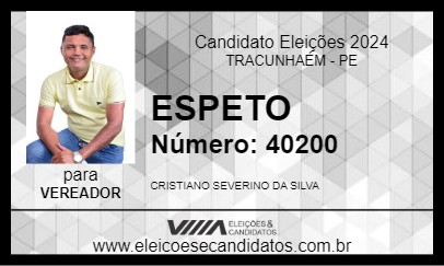 Candidato ESPETO 2024 - TRACUNHAÉM - Eleições