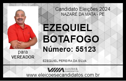 Candidato EZEQUIEL BOTAFOGO 2024 - NAZARÉ DA MATA - Eleições