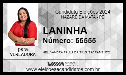 Candidato LANINHA 2024 - NAZARÉ DA MATA - Eleições