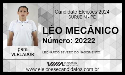 Candidato LÉO MECÂNICO 2024 - SURUBIM - Eleições