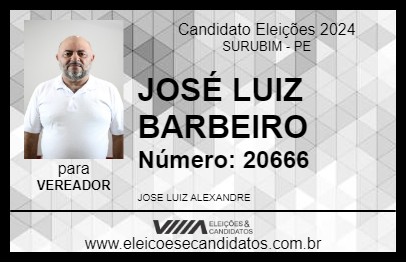 Candidato JOSÉ LUIZ BARBEIRO 2024 - SURUBIM - Eleições