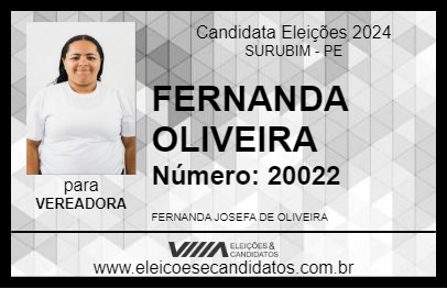 Candidato FERNANDA OLIVEIRA  2024 - SURUBIM - Eleições