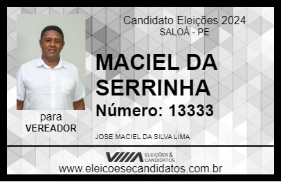 Candidato MACIEL DA SERRINHA 2024 - SALOÁ - Eleições