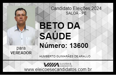 Candidato BETO DA SAÚDE 2024 - SALOÁ - Eleições