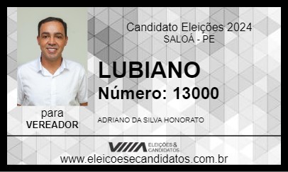 Candidato LUBIANO 2024 - SALOÁ - Eleições