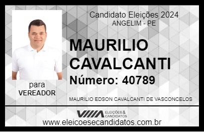 Candidato MAURILIO CAVALCANTI 2024 - ANGELIM - Eleições