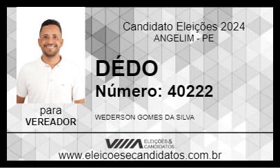 Candidato DÉDO 2024 - ANGELIM - Eleições