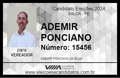 Candidato ADEMIR PONCIANO 2024 - SALOÁ - Eleições