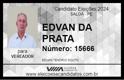 Candidato EDVAN DA PRATA 2024 - SALOÁ - Eleições