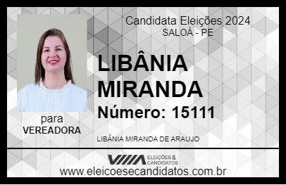 Candidato LIBÂNIA MIRANDA 2024 - SALOÁ - Eleições