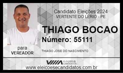 Candidato THIAGO BOCAO 2024 - VERTENTE DO LÉRIO - Eleições