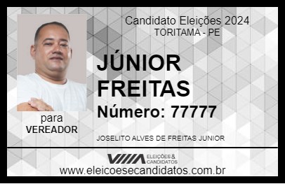 Candidato JÚNIOR FREITAS 2024 - TORITAMA - Eleições