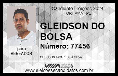 Candidato GLEIDSON DO BOLSA 2024 - TORITAMA - Eleições