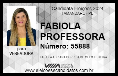 Candidato FABIOLA PROFESSORA 2024 - TAMANDARÉ - Eleições