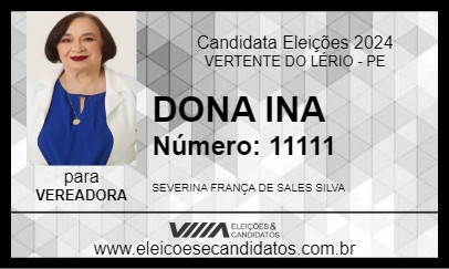 Candidato DONA INA 2024 - VERTENTE DO LÉRIO - Eleições