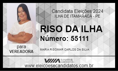 Candidato RISO DA ILHA 2024 - ILHA DE ITAMARACÁ - Eleições