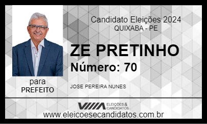 Candidato ZE PRETINHO 2024 - QUIXABA - Eleições