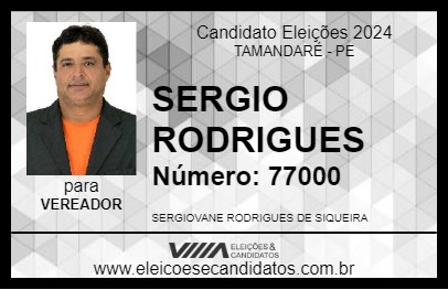 Candidato SERGIO RODRIGUES 2024 - TAMANDARÉ - Eleições